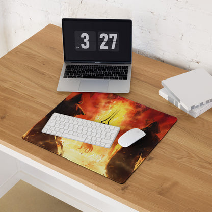 Gaming Mouse Pad Fiery Red And Black For Gaming Desk Setup Lava Theme Epic Fantasy Art Style Non Slip Large