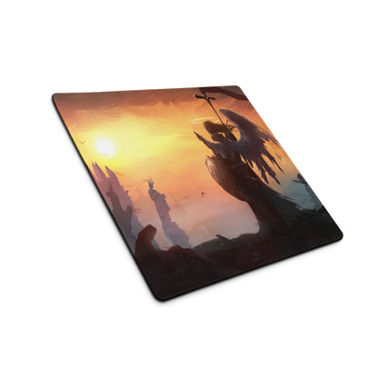 Fantasy Battle Scene Gaming Mouse Pad Warm Orange And Dark Tones For Gaming Setup Epic Dota CSGO Digital Art