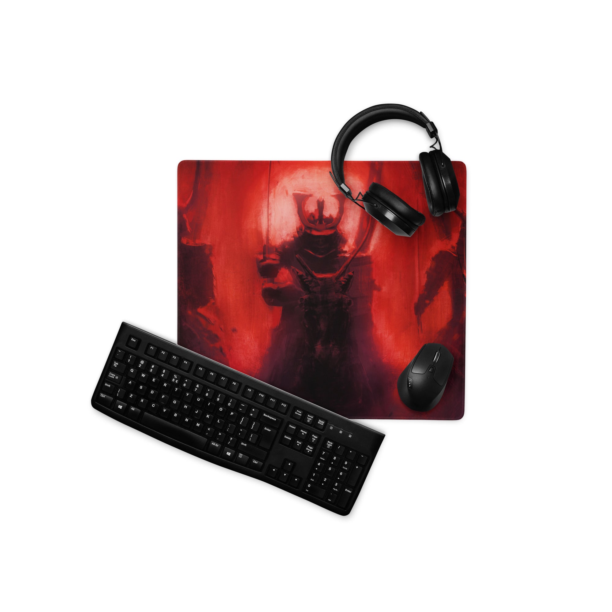 Demon Fire Artwork Red And Black Gaming Desk Mouse Pad Intense Esports Gamer Room Decor Digital Art