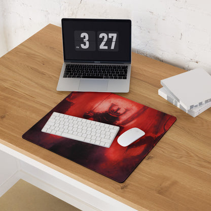 Demon Fire Artwork Red And Black Gaming Desk Mouse Pad Intense Esports Gamer Room Decor Digital Art