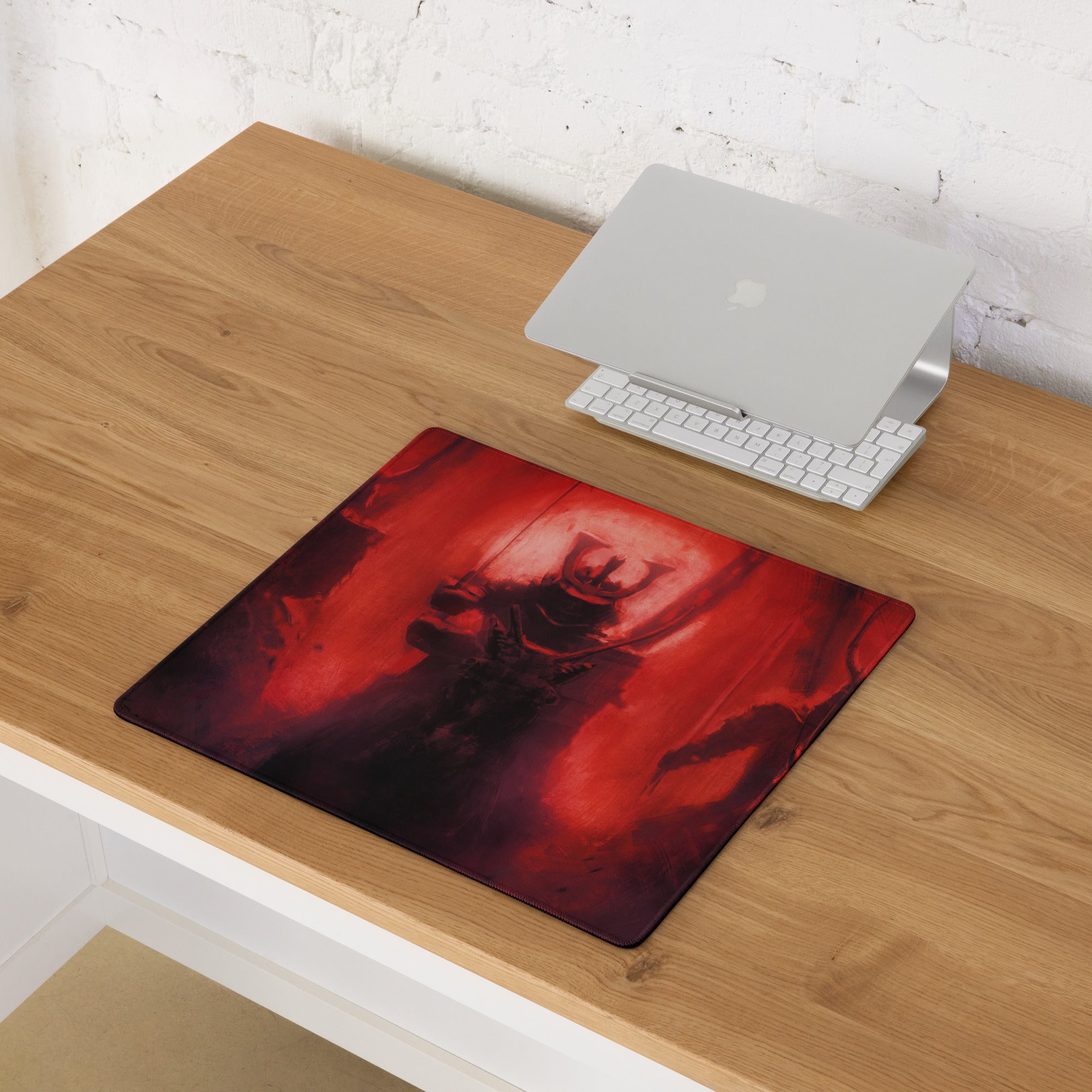 Demon Fire Artwork Red And Black Gaming Desk Mouse Pad Intense Esports Gamer Room Decor Digital Art
