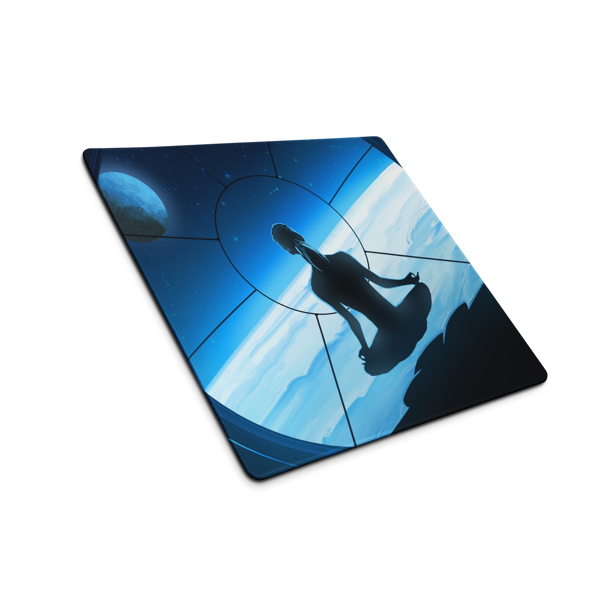 Gaming Mouse Pad Blue For Gaming Desk Galactic Space Art Futuristic Esports Style Immersive Digital Art