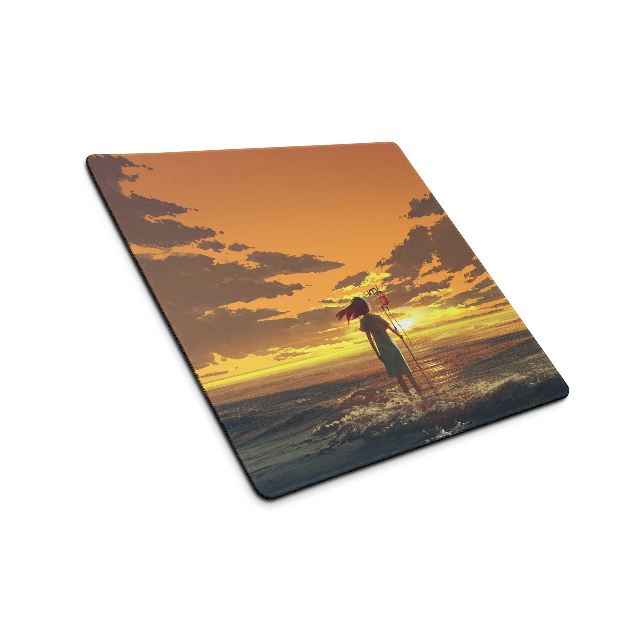 Orange Sunset Gaming Mouse Pad Non Slip Desk Mat With Edge Stitch For Gaming Setup