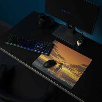 Orange Sunset Gaming Mouse Pad Non Slip Desk Mat With Edge Stitch For Gaming Setup