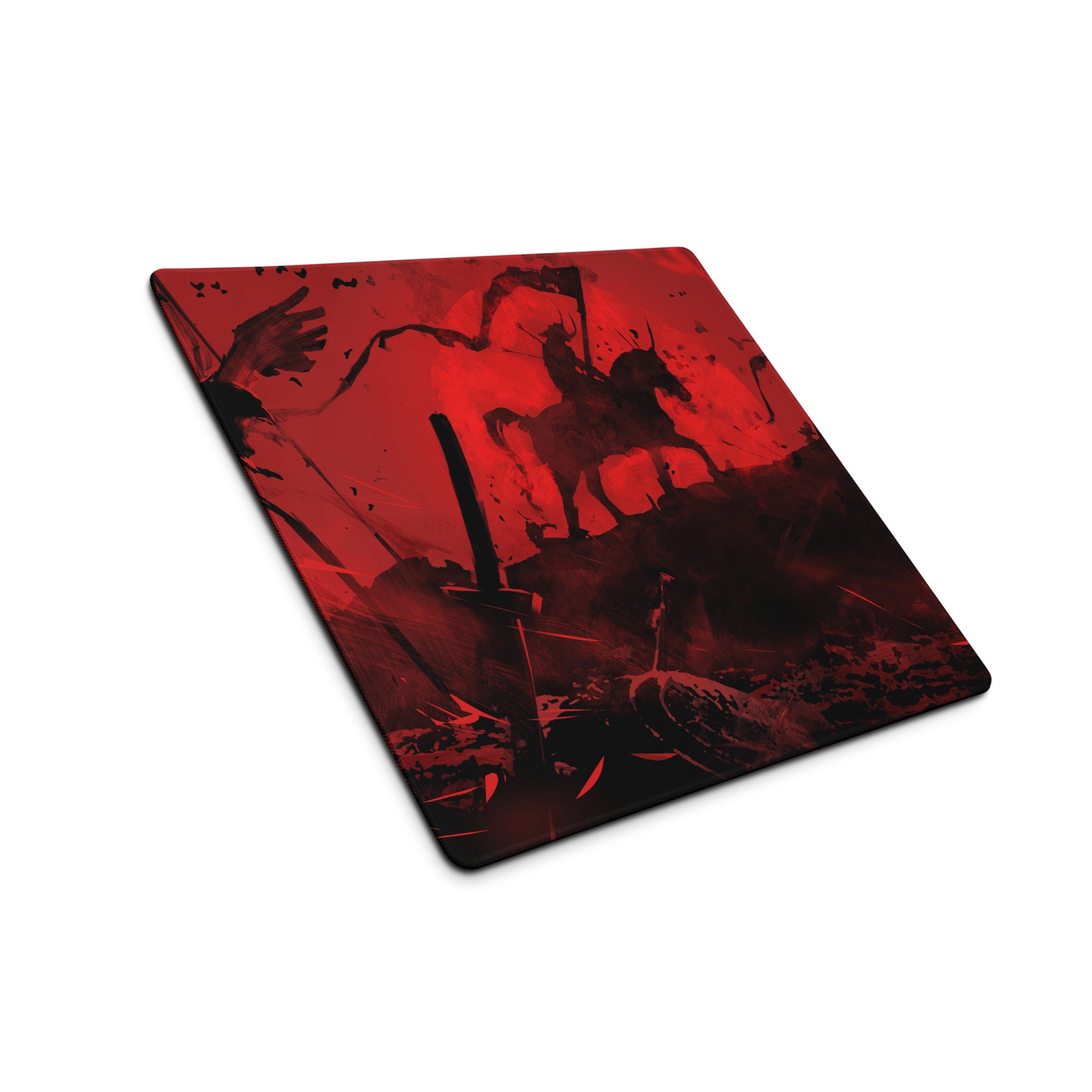 Gaming Mouse Pad Red And Black For Gaming Desk Abstract Art Large Non Slip Edge Stitching Digital Print