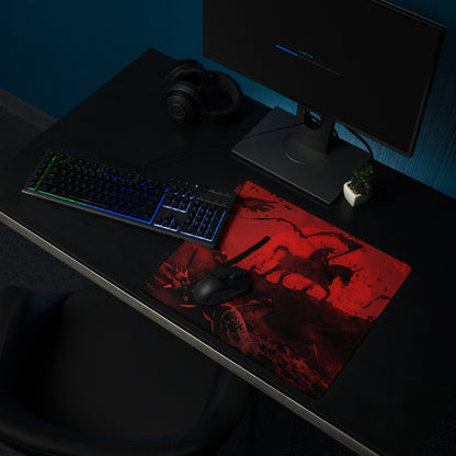 Gaming Mouse Pad Red And Black For Gaming Desk Abstract Art Large Non Slip Edge Stitching Digital Print