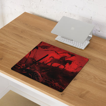 Gaming Mouse Pad Red And Black For Gaming Desk Abstract Art Large Non Slip Edge Stitching Digital Print