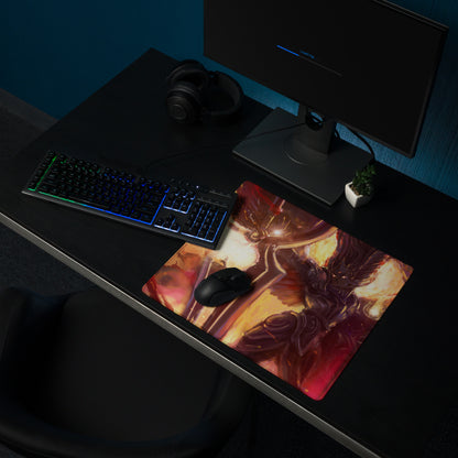 Fiery Red Orange Gaming Mouse Pad For Desktop Setup Surface Large Non Slip Modern Digital Art For Pro Gamers