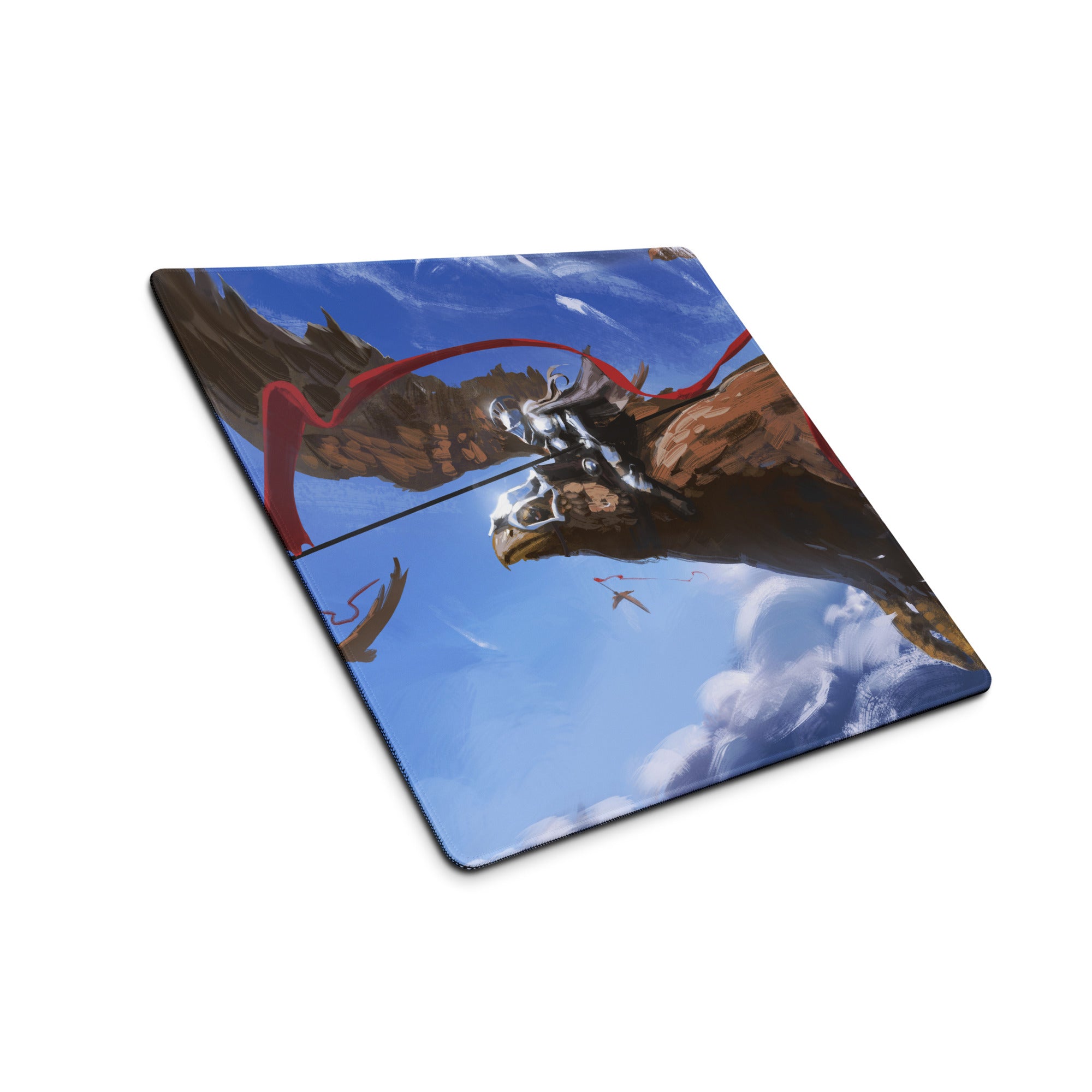 Gaming Mouse Pad Blue Dragon Scene for Gaming Desk Setup Fantasy Art Style Large Non Slip Edge Stitching