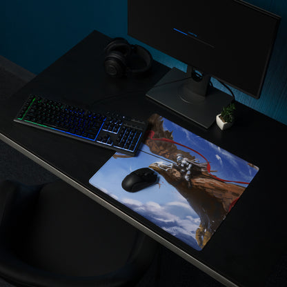 Gaming Mouse Pad Blue Dragon Scene for Gaming Desk Setup Fantasy Art Style Large Non Slip Edge Stitching