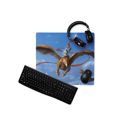 Blue Dragon Gamer Mouse Pad For Gaming Desk Fantasy Sky Illustration Painterly Art Style Non Slip Large