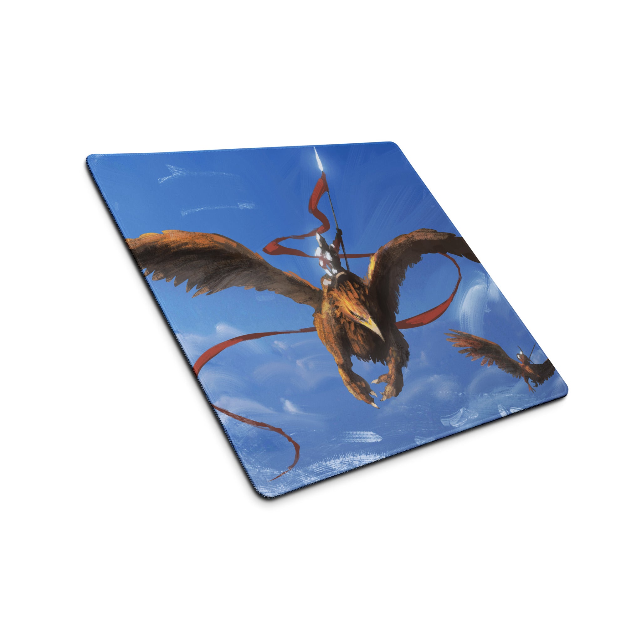 Blue Dragon Gamer Mouse Pad For Gaming Desk Fantasy Sky Illustration Painterly Art Style Non Slip Large