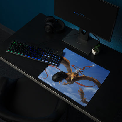 Blue Dragon Gamer Mouse Pad For Gaming Desk Fantasy Sky Illustration Painterly Art Style Non Slip Large