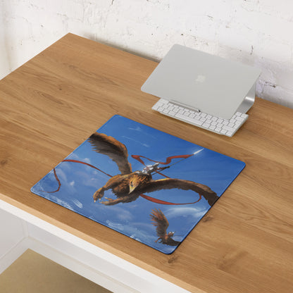 Blue Dragon Gamer Mouse Pad For Gaming Desk Fantasy Sky Illustration Painterly Art Style Non Slip Large