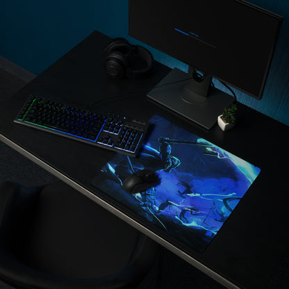 Blue Neon Gamer Mouse Pad Large Size For Gaming Setup Non Slip Surface Dynamic Battle Scene Art For CSGO Dota