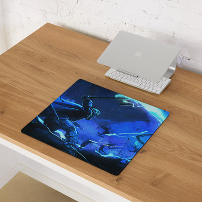 Blue Neon Gamer Mouse Pad Large Size For Gaming Setup Non Slip Surface Dynamic Battle Scene Art For CSGO Dota