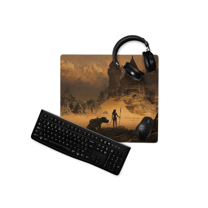 Large Gaming Mouse Pad Warm Desert Browns For Gaming Desk Cinematic Fantasy Art Print