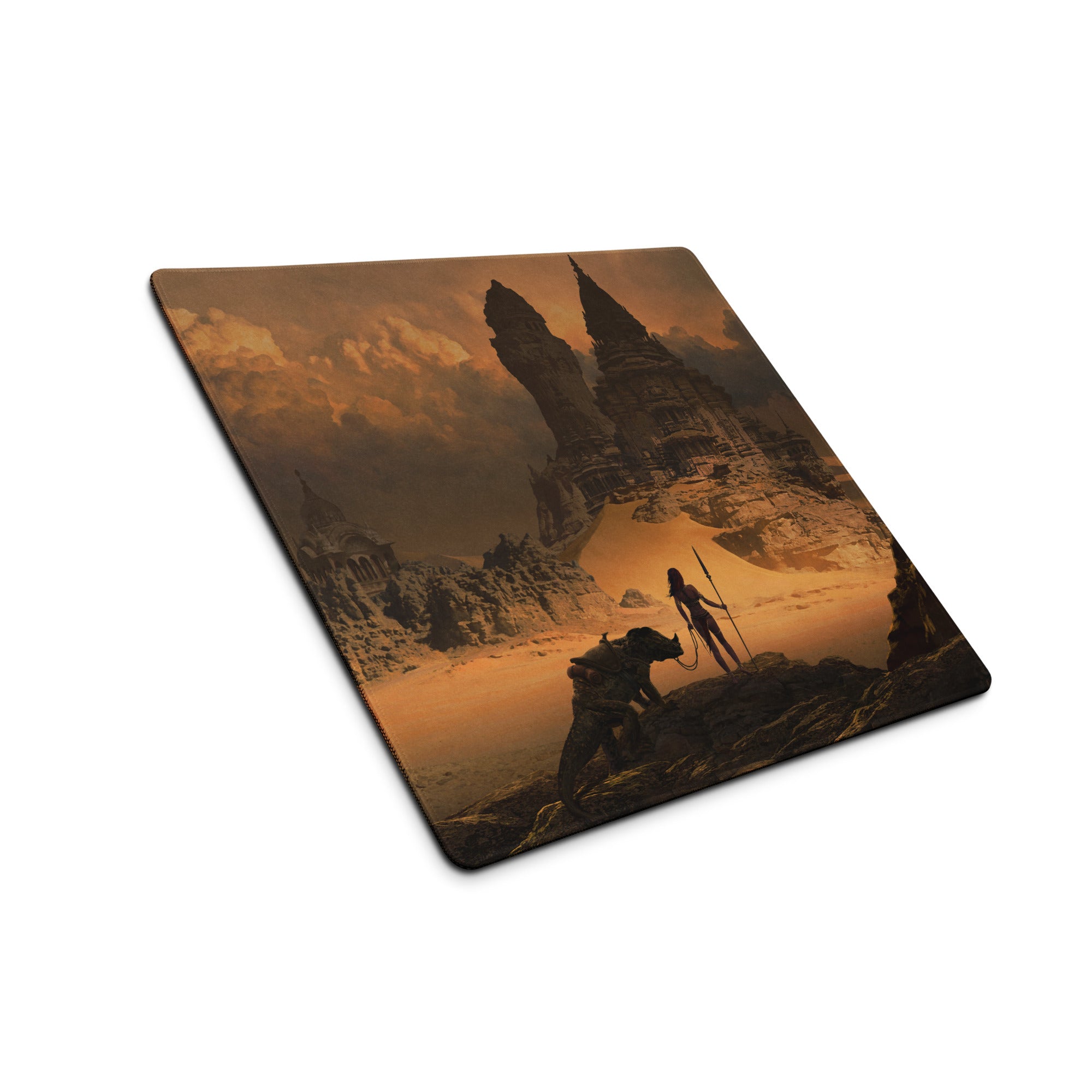 Large Gaming Mouse Pad Warm Desert Browns For Gaming Desk Cinematic Fantasy Art Print