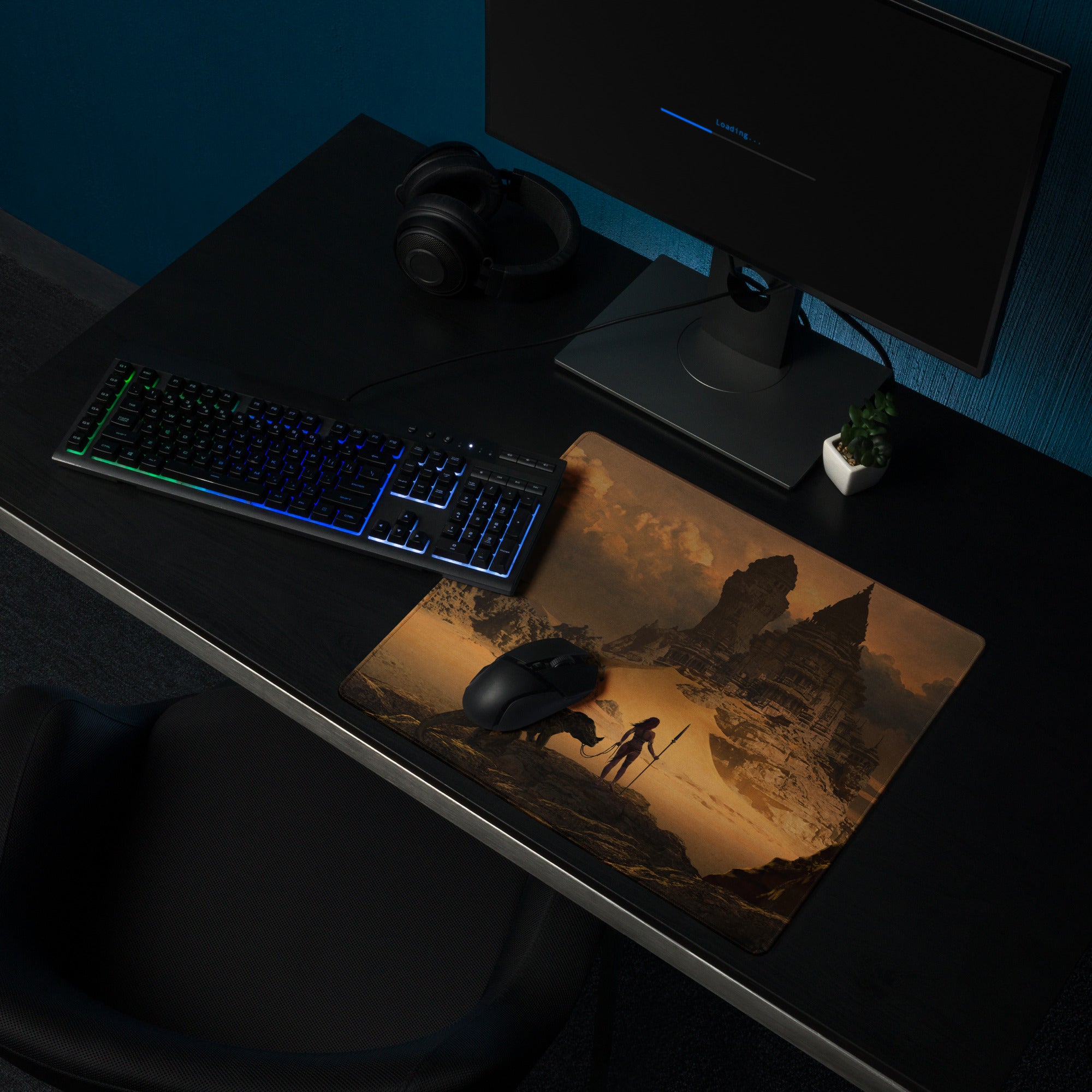 Large Gaming Mouse Pad Warm Desert Browns For Gaming Desk Cinematic Fantasy Art Print