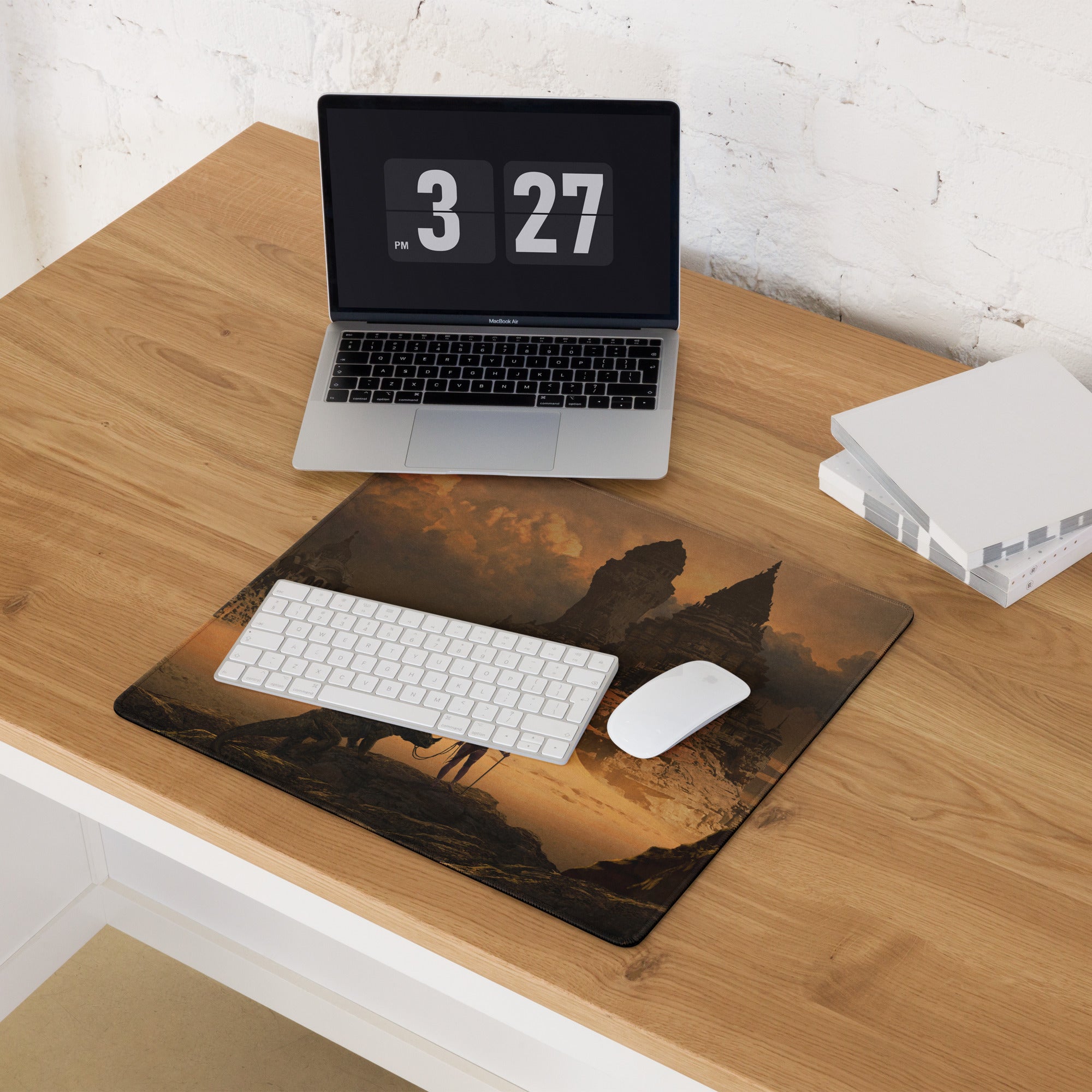 Large Gaming Mouse Pad Warm Desert Browns For Gaming Desk Cinematic Fantasy Art Print