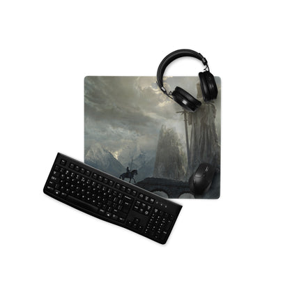 Dark Blue Gray Fantasy Themed Gaming Mouse Pad Large Non Slip Edge Stitch for Dota CSGO