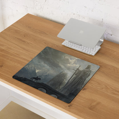 Dark Blue Gray Fantasy Themed Gaming Mouse Pad Large Non Slip Edge Stitch for Dota CSGO