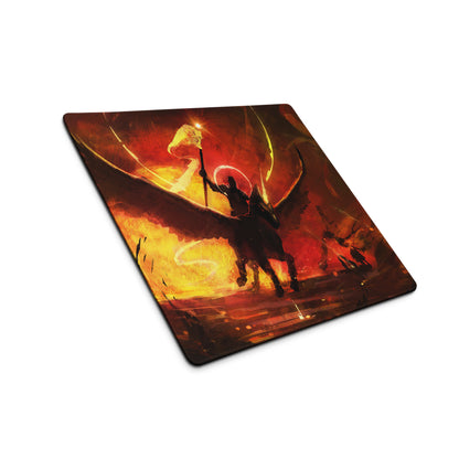 Orange Red Fiery Battle Scene Gaming Mouse Pad For Desktop Esports Desk Mat Large Size Non Slip Edge Stitching