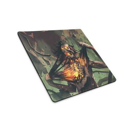 Zombie Monster Gaming Mouse Pad Green Black Neon Orange Large Non Slip Edge Stitch Desk Mat