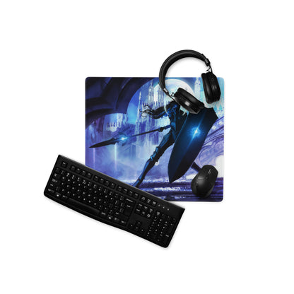 Gaming Mouse Pad Blue Purple Epic Fantasy Hero Artwork For Gaming Desk Large Non Slip Edge Stitched