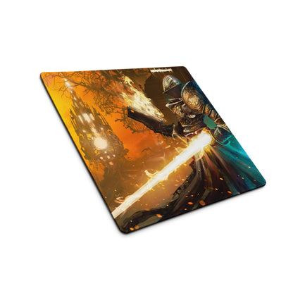 Gaming Mouse Pad Large Orange To Blue Gradient For Gaming Desk Cinematic Fantasy Battle Digital Art