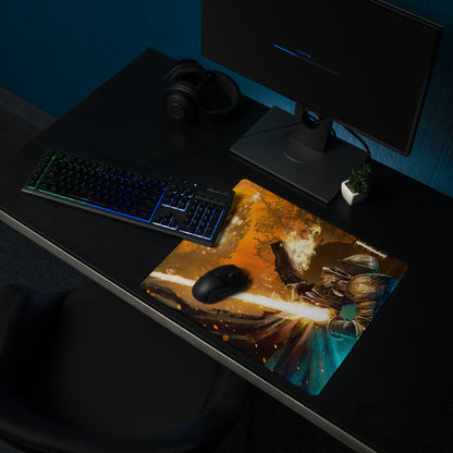 Gaming Mouse Pad Large Orange To Blue Gradient For Gaming Desk Cinematic Fantasy Battle Digital Art