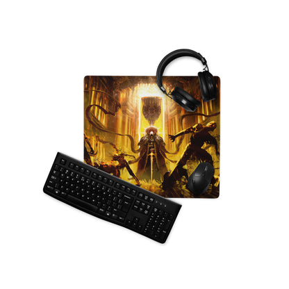 Gaming Mouse Pad Orange And Gold Fiery Design For Desktop Setup Style Modern Large Non Slip
