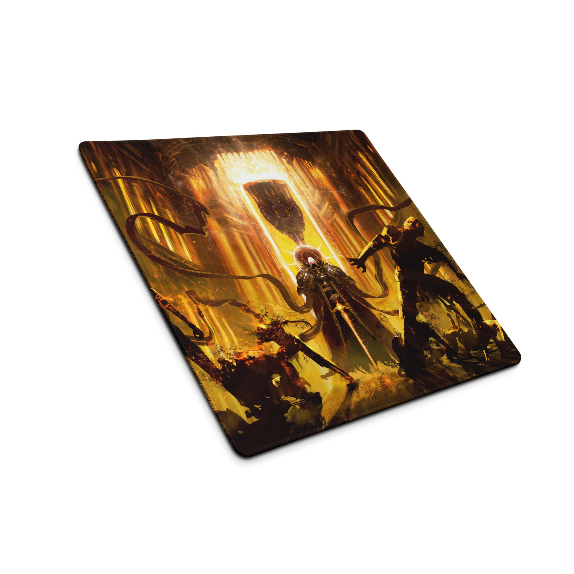 Gaming Mouse Pad Orange And Gold Fiery Design For Desktop Setup Style Modern Large Non Slip