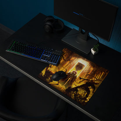 Gaming Mouse Pad Orange And Gold Fiery Design For Desktop Setup Style Modern Large Non Slip