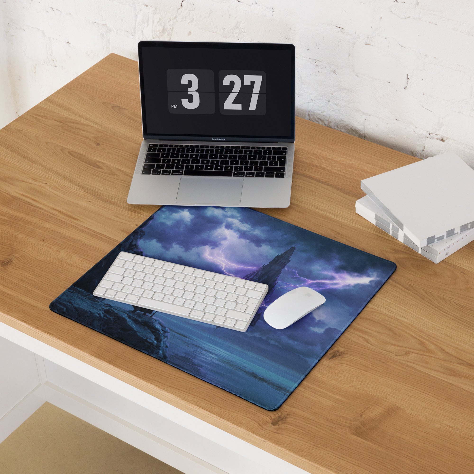 Gaming Mouse Pad Blue Purple For Gaming Desk Setup In Dark Fantasy Art Moody Esports Decor For Desk Gaming Digital Art