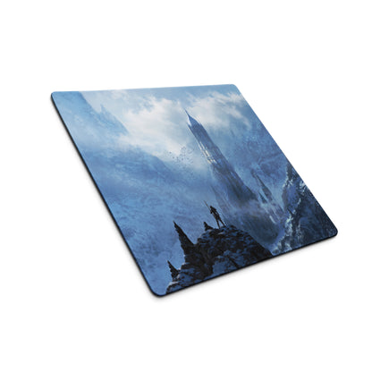 Gamer Mouse Pad Blue Ice Fantasy Castle For Desk - Digital Art Style Epic Fantasy