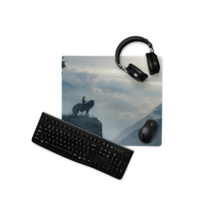 Gaming Mouse Pad Blue Mountain Landscape For Gaming Desk Non Slip Edge Stitching Large Moody Cinematic