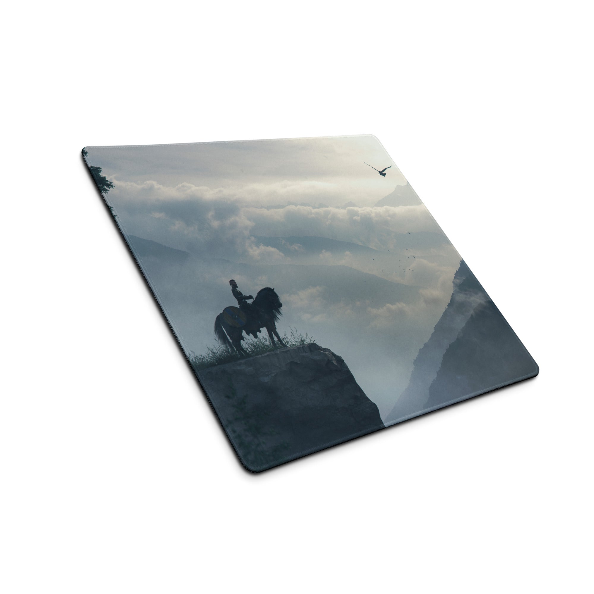 Gaming Mouse Pad Blue Mountain Landscape For Gaming Desk Non Slip Edge Stitching Large Moody Cinematic