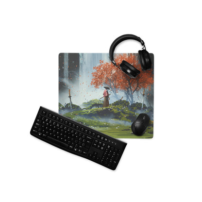 Gaming Mouse Pad Large Size With Dark Blue Gray And Orange Red Tree Scene For Desktop Gaming Epic Fantasy Art