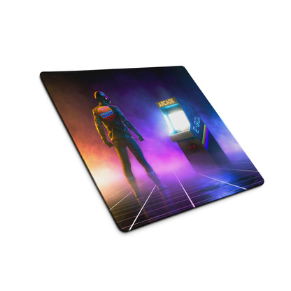 Neon Arcade Gamer Mouse Pad Desk Setup Purple Orange Blue Hues Retro Style For Gaming Desk