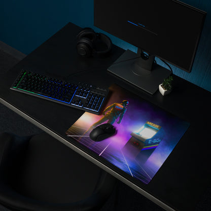 Neon Arcade Gamer Mouse Pad Desk Setup Purple Orange Blue Hues Retro Style For Gaming Desk