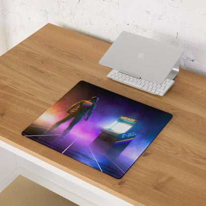 Neon Arcade Gamer Mouse Pad Desk Setup Purple Orange Blue Hues Retro Style For Gaming Desk