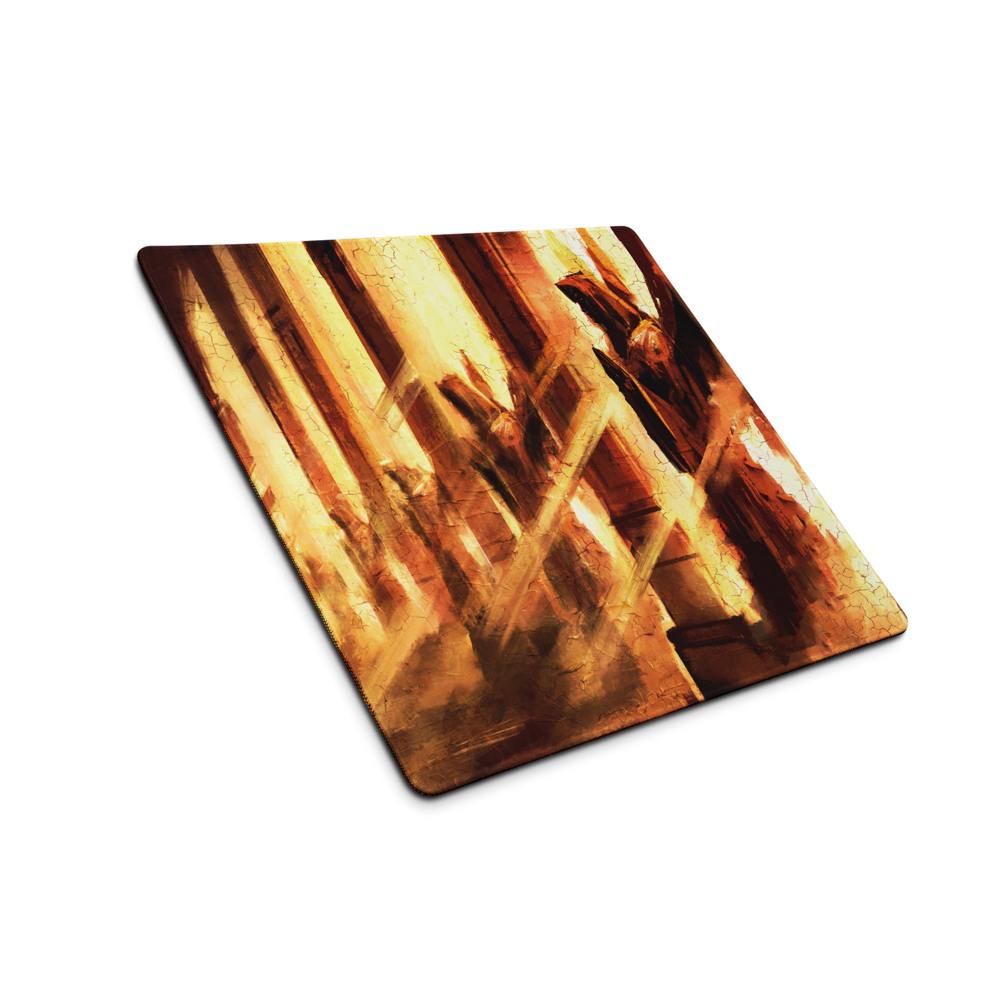 Orange Brown Gaming Mouse Pad Desk Mat For Gaming Setup Cinematic Abstract Mood Esports Decor Non Slip Backing Stitching