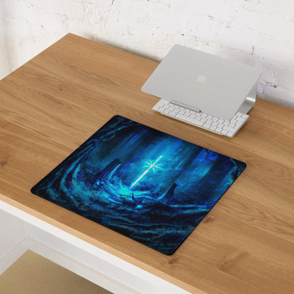 Blue Neon Fantasy Gaming Mouse Pad For Desk Setup Large Non Slip Edge Stitched Pro Grade