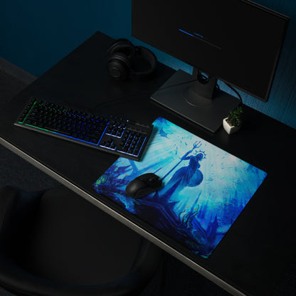 Underwater Blue Gaming Mouse Pad For Gaming Desk Setup Epic Ocean Fantasy Digital Art Style