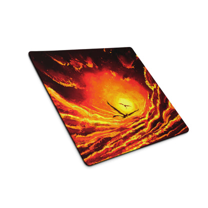 Gaming Mouse Pad Fiery Orange Red Colors For Desktop Setup Modern Style Bold Intense Minimalist Gaming Decor Digital Art
