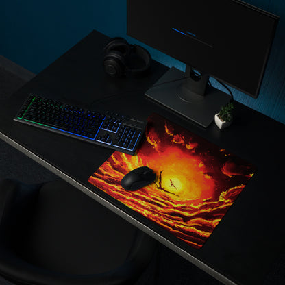 Gaming Mouse Pad Fiery Orange Red Colors For Desktop Setup Modern Style Bold Intense Minimalist Gaming Decor Digital Art
