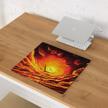 Gaming Mouse Pad Fiery Orange Red Colors For Desktop Setup Modern Style Bold Intense Minimalist Gaming Decor Digital Art