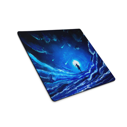 Blue Galaxy Gaming Mouse Pad Large Desk Mat For Gaming Setup Space Theme Digital Art Cosmic Style
