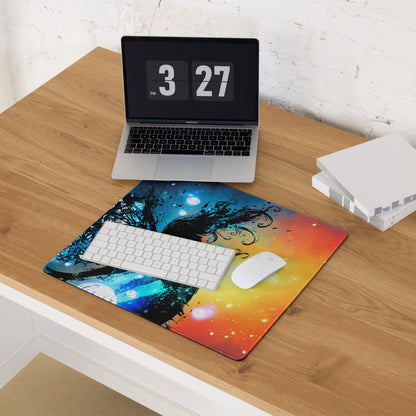 Gaming Mouse Pad Blue Orange Gradient For Immersive Setup Large Non Slip Base Edge Stitching Ideal for Dota CSGO